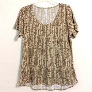 LuLaRoe Feather Print Classic Tee Shirt Top